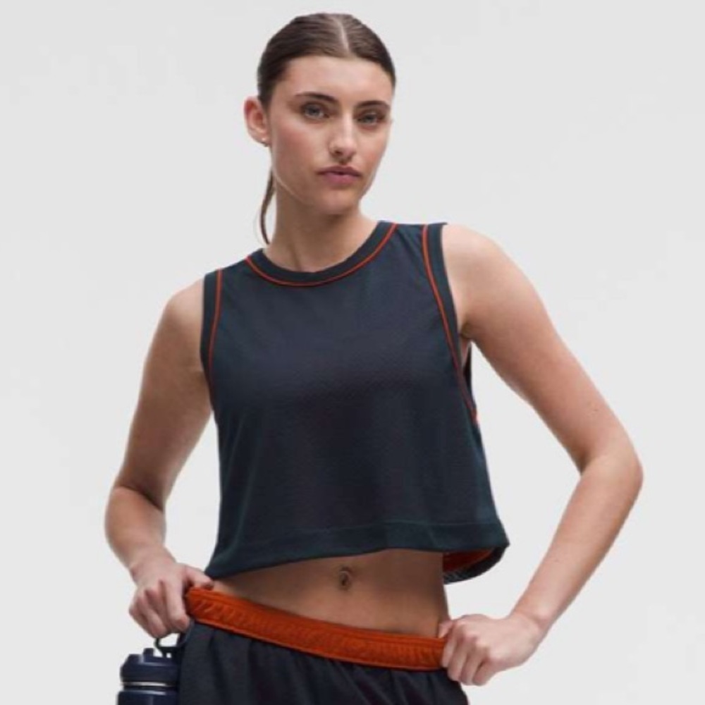 Lululemon Navy and Rust Reversible Mesh Tank‎ Top-True Navy/Autumn Rust